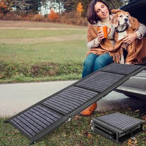 Folding Dog Ramp for Cars, 63"x17" Large Dog Ramp for SUV & Truck, Non-Slip Surface & Side Handle, Portable Pet Ramp