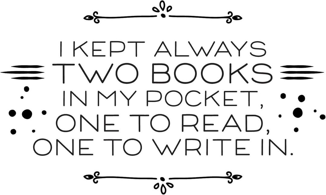 Family Two Books in My Pocket Adorable Quote Wall Decal Decoration One to Read and One to Write in Book Lovers Quote Lasts Years and Easily Removable - Size: 40 in(W) x 24 in(H)