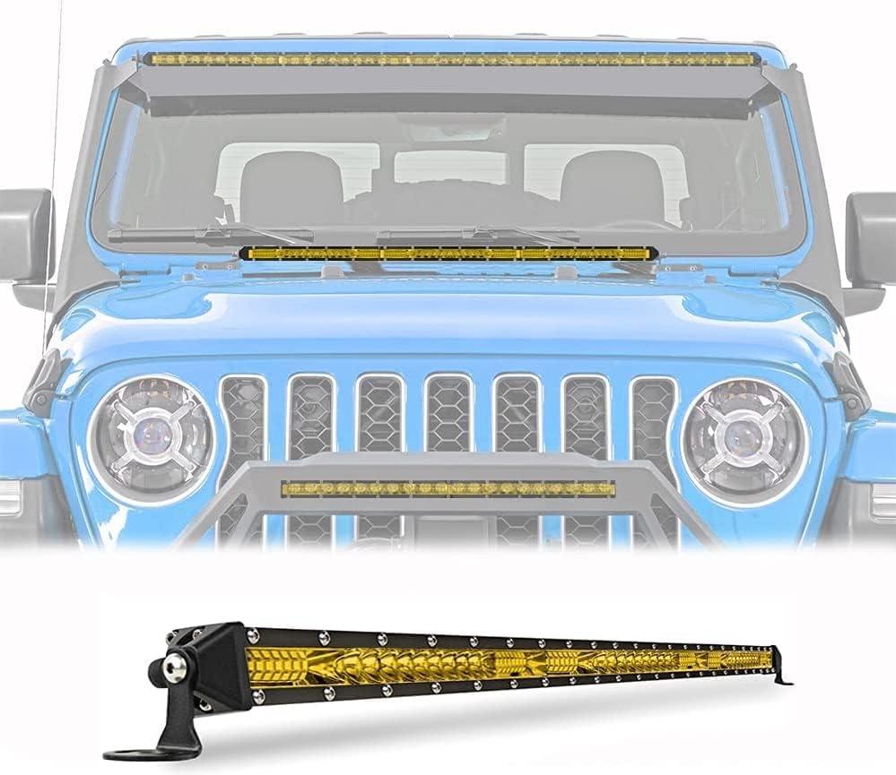 Sanman 30 Inch Yellow Led Light Bar Ultra Slim Off Road Light Bar Flood Spot Combo Driving for SUV UTV ATV Trucks 1PC