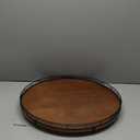 Farmhouse Oak 18" Lazy Susan Turntable Organizer for Cabinet, Round Wooden Lazy Susan Organization and Storage for Dining Table, Pantry, Kitchen, Countertop, Cupboard,Home Decor, Walnut Wood (18")