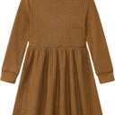 Vieille Toddler Baby Girls Fall Clothes Soft Knit Turtleneck Sweater Dress Long Sleeve Winter Outfits 2-6 Years (Brown)