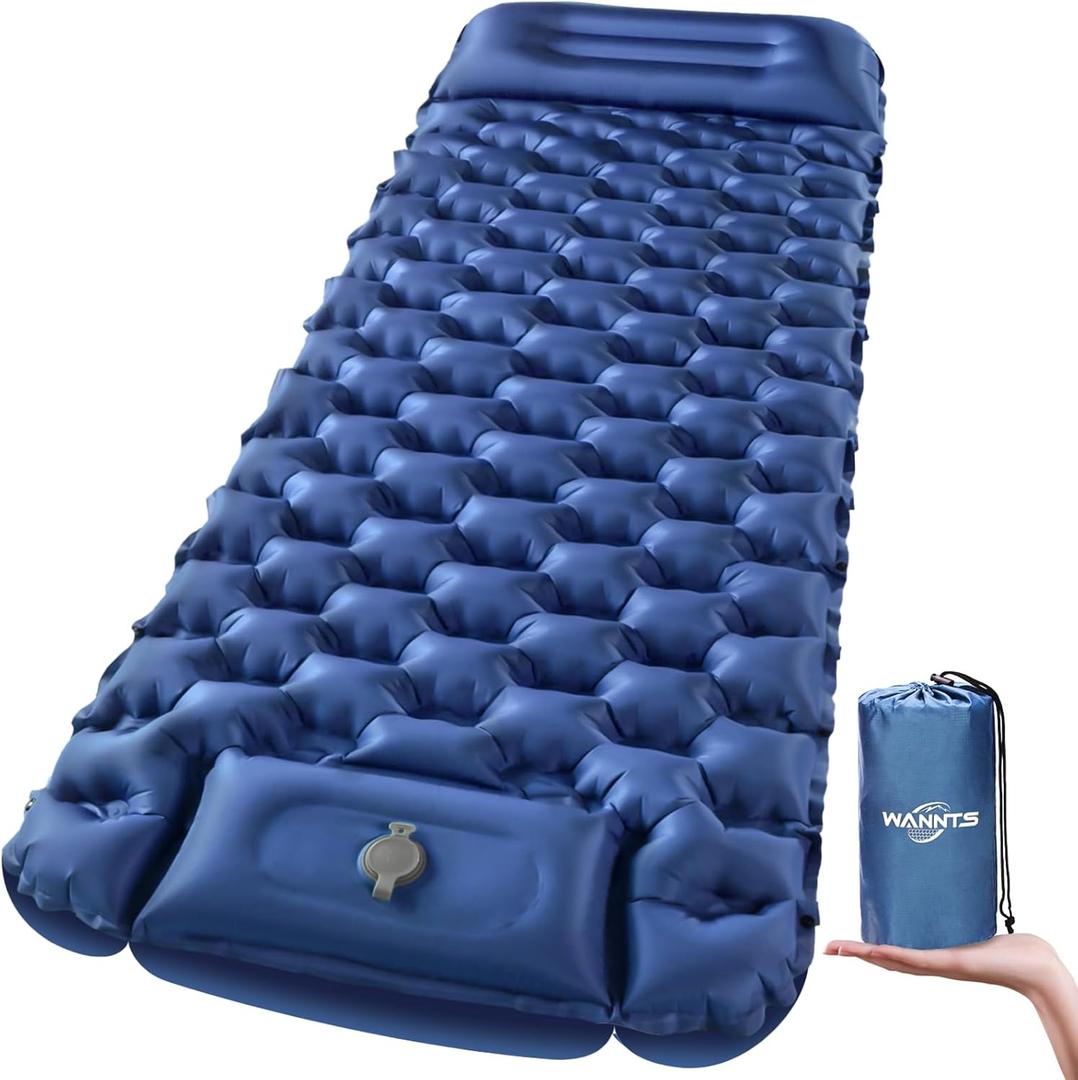 WANNTS Sleeping Pad, Ultralight Inflatable Sleeping Pad for Camping, Built-in Pump, Ultimate for Hiking - Airpad, Carry Bag,-Compact & Lightweight Camping pad(Blue) WANNTS Sleeping Pad, Ultralight Inflatable Sleeping Pad for Camping, Built-in Pump, Ultimate for Hiking - Airpad, Carry Bag,-Compact & Lightweight Camping pad(Blue)