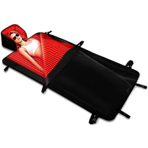 Largest 242 LEDs Full Body Red Light Therapy Mat, 24"x12" TPU Infrared Light Blanket, Dual Wavelength 660&850nm, Foldable Head Coverage for Home Use