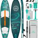 WNOVA 11'6"x35"x6" Wood Grain Stand Up Paddle Board Inflatable, Portable SUP Paddleboard with Complete Accessories, Camera Mount and 10L Dry Bag,Extra Wide Blow Up Paddle Board for Adults Youth Family
