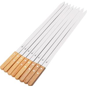 Kebab Skewers Grilling Flat Kabob Reusable Metal Skewers Stainless Steel BBQ Shish Kabob Tools for Hot Dog Meats Vegetables Steak Outdoor Picnic 8PCS Barbecue Skewer Sticks with Storage Bag Multiple U