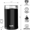 Kaffe One-Touch Coffee Grinder Electric w/Cleaning Brush (3 oz) - Coffee Grinders for Home Use - Up to 12 Cups of Coffee per Grind - Easy On/Off Coffee Bean Grinder - Black