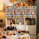 Kitchen Cafe Valance Curtain for Small Windows,Thanksgiving Farm Harvest Rod Pocket Blackout Curtains,Fall Maple Leaves on Buffalo Plaid Darkening Window Treatment for Living Room Bedroom Bathroom (54"W x 18"L (Pack of 1), Multi Color)