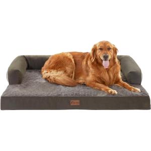 Orthopedic Dog Beds for Extra Large Dogs, Waterproof Dogs Beds XLarge, Memory Foam Dog Couch Beds with Comfy Bolster, Removable Washable Cover and Nonskid Bottom (X-Large, Dark Green)