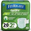 FitRight Extra+ Adult Diapers, Disposable Incontinence Briefs, LeakProof Diaper, Absorbent Briefs for Men and Women, Maximum Protection, 2XL, 60 – 70 in, 20 Briefs per Bag