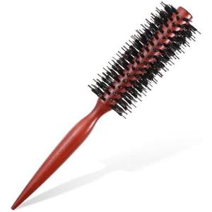 LIQWEI Small Boar Bristle Round Brush, Small Round Brush, Boar Bristle Hair Brushing, Roll Brushes for Blow Drying, Travel Brushes for Women for Wet or Dry Hairs for Styling Short, Fine Hair