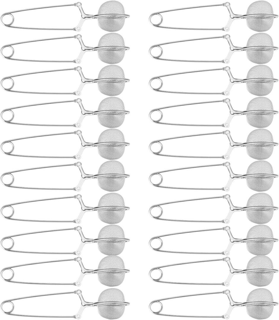 Yinder 72 Pcs Snap Ball Tea Strainer,Stainless Steel Snap Tea Infuser Mesh Ball with Handle for Loose Leaf Tea Reusable Metal Tea Filter Fine with Tong Pincer in Bulk for Kitchen Mulling Spices