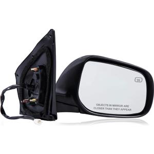Passenger Side Mirror Compatible with 2009-2013 Toyota Corolla 5Pins with Power Glass Heated Manual Folding Black Right Side View Mirrors Replace TO1321247