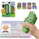 iPlay, iLearn Kids Lady Libert Sticker Stamp Set - 400+ Stickers 18-Page Activity Book, Toddler Creative Art Craft Educational Travel Toy, Birthday Easter Basket Gifts 3 4 5 6 Year Old Girl Boy