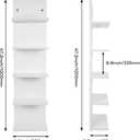 5 Tier Display Shelf Case with Light LED Wall Mount Vertical Lack Shelf with LED Wall Decor Floating Shelves for Bedroom Living Rooms Book Gaming Shelves Supports USB White