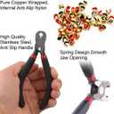 Archery Bow String Nocking Points Set with T Square Ruler Nocking Buckle Pliers and 8pcs Nocking Buckle Set,for Recurve and Compound Bowstring Accessories