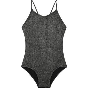 Kanu Surf Girls Hurricane Beach Sport UPF 50 One Piece Swimsuit (3T, Sparkle Solid Black)