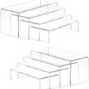 8 Pcs – Clear Rectangular Display for Perfume Organizer, Figures, Jewelry, Dessert Table & Cupcake, 4 Sizes