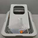 FURTIME Stainless Steel Litter Box with Lid, XL Extra Large Cat Litter Box for Big Cats, Enclosed Drawer Metal Litter Boxs with High Sided Enclosure & Mat, Front & Top Entry, Odor Free, Anti-Leakage (Silver)