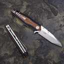 folding pocket knife for men4in d2 tool steel blade,liner lock layers g10 handle,outdoor survival edc tool camping hunting knives with clip (brown)