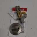 Kwikset 663 Deadbolt Unkeyed Deadbolt Lock, Satin Nickel Round Interior Turn Piece for Front Entry Door, with Latch and Adapter, No Exterior Assembly