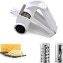 Manual Rotary Cheese Grinder - Stainless Steel Barrel, 3-in-1 for Hard Cheese, Chocolate, Nuts