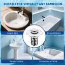 2 x Bathroom Sink Stopper with Hair Catcher, Universal Pop-Up Drain Strainer for 1.1"2.36" US Standard Sink Drain Hole, Anti-Clog Basin Stopper with Removable Stainless Steel Strainer Basket (Cross Bore)