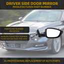 Dasbecan Right Passenger Side Door Mirror Compatible with Honda Accord LX Sport 1.5T 2018-2025 Power | Non-Heated | Paint to Match Repalces# HO1321328 76208-TVA-A02 (3Pins-Black)