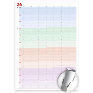 2026 Wall Calendar Large (39 x 27 inches - Rolled) Dry Erase Calendar for Wall, Vertical, Quality Large Print, Gloss Lamination, Special Continuous Design.