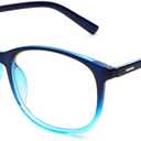 Jcerki Oversize Frame Nearsighted Glasses-2.25 Strength Short Sighted Men and women lightweight Myopia Spectacles (Blue)