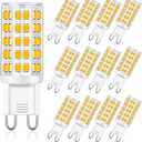 G9 LED Bulbs Dimmable 6W (60W Halogen Bulb Equivalent), Warm White 3000K, 110V-130V, 500LM Bi Pin for Home Lighting, 12Packs (G9-5w-6000k-5p)