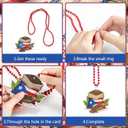 Kenning 48 Sets Puerto Rico Beaded Necklaces 12 Styles Cards Puerto Rico Charms Souvenirs Gifts Pr Flag Party Favors Necklaces Bulk for Pr Patriotic Anniversary National Day Decorations