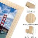 LUCKYLIFE 18x24 Frame Natural Wood, Display 16x20 with Mat or 16x24 Without Mat, Wall Hanging Poster Frames with Plexiglass Sheets, 1 Pack, Natural