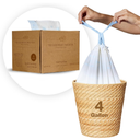 The Gardener's Daughter Compostable 4 Gallon Trash Bags – Small Drawstring Garbage Bags for Bathroom, Office, Bedroom - Leak-Proof, Durable – Fits Small Wastebaskets – 90 Count
