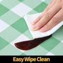 Smiry Rectangle Picnic Table Cloth, Elastic Waterproof Fitted Vinyl Tablecloths, Flannel Backed Buffalo Plaid Table Covers for Dining, Camping, Outdoor (Sage Green and White, 30" x 72")