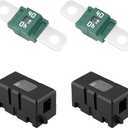 2PCS 40Amp Car AMI/Midi Fuse Holder Kit, High Current Bolt-on Fuse with Cover, Automotive Replacement Accessories, Universal for Buses Truck Construction Vehicles