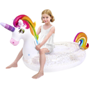 JOYIN Unicorn Pool Float Kids - Inflatable Rainbow Unicorn Floaty with Glitters Fun Pool Floats, Ride On Unicorn Beach Lake Floaties Raft Lounge, Party in Summer Decorations Pool Toys for Kids