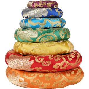 Tibetan Singing Bowl Accessories Silk Ring Cushions Handmade in Nepal Round Cushion for Sound Bowls Meditation Accessories (Multi)