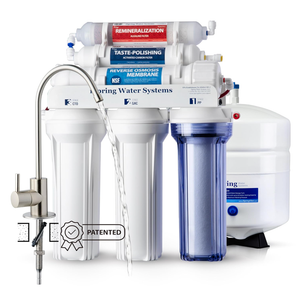 iSpring RCC7AK-BN NSF Certified, 75 GPD, Alkaline 6-Stage Reverse Osmosis System, pH+ Remineralization RO Water Filter System Under Sink Patented Top-Mounted Faucet Design for Easy Installation