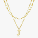 adoyi Gold Necklace for Women Layered Bubble Heart Letter Initial Necklaces for Women Trendy Jewelry 14K Gold Plated Chain Chunky Name Necklace Stack Charm A-Z Pendant Set Jewelry Gifts