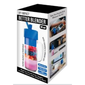 Hy-Impact Better Blender 16 Oz Cordless USB Rechargeable Turbo Power.