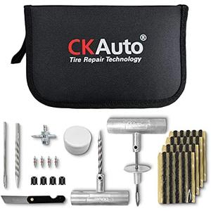 CKAuto Universal Tire Repair Kit, Heavy Duty Car Emergency Tool Kit for Flat Tire Puncture Repair, 36 Pcs Value Pack, Tire Plug Kit fit for Autos, Cars, Motorcycles, Trucks, RVs, etc.
