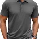COOFANDY Men's Polo Shirt Golf Quick Dry Performance Short Sleeve Moisture Wicking Athletic Polo Collared Tennis T-Shirt (X-Large, Dark Gray)