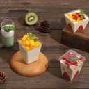 Eupako 100 Pack 5 oz Square Clear Plastic Dessert Cups Small Clear Plastic Tumbler Cups Great for Desserts, Appetizers, Puddings, Mousse and More
