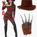 Morph Nightmare Killer Costume Women With Claw Sizes XS-3XL Serial Killer Costume Scary Halloween Costumes Women Halloween Costumes Adults, L