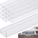 15 Pcs 24" Cabinet Door Protector Edge Guard-3/4 Thick Slip-On Drawer Door Protector in Clear-Shelf Edge Protectors for Kitchen Cabinets to Prevent Wear,Chipping and Discolouration