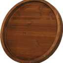13.38 Inch Round Wood Lazy Susan Turntable Tray, Classic Style, Durable and Organizer for Cabinet Pantry Coffee Table Tray Brown