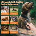 3 x Dog Bark Deterrent Device, Rechargeable 2 Modes Ultrasonic Anti Barking Devices 60ft with HD Display and COB Flashlight, Humane Safe Dog Bark Shield Indoor Outdoor