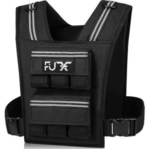 FUFF Adjustable Weighted Vest Men,20/30/40 LB Weight Vest for Strength Trainin, Workout Vest Woman with Removable Iron Weights for Walking, Rucking, Running, Exercise (Black)