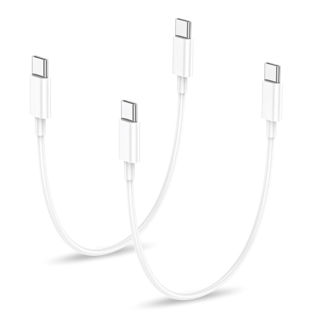 USB C to USB C Charging Cable for Apple iPhone 17/16/15 Charger Fast 1ft Short USBC to Type C Power Cord for iPhone 17/17 Pro/17 Pro Max/Air/16/16e/15MacBook Air 13 inch/MacBook Pro (White)