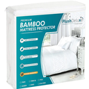 PlushDeluxe Premium Bamboo Mattress Protector – King Size, Waterproof, & Ultra Soft Breathable Noiseless Washable Bed Mattress Cover for Comfort & Protection - White